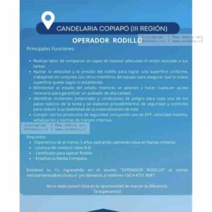 Operador Rodillo – Candelaria Copiapó