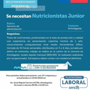 Nutricionistas Junior en Antofagasta