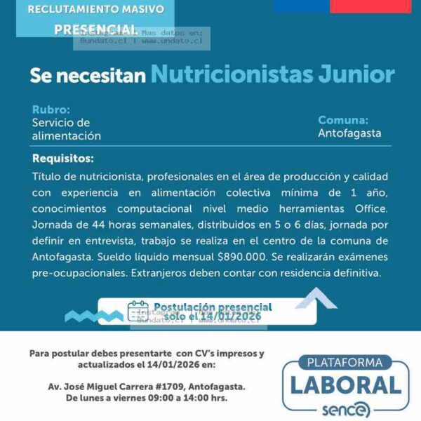 Nutricionistas Junior en Antofagasta