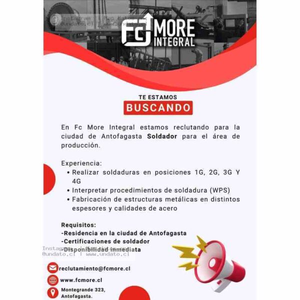 Soldador en Antofagasta – Producción