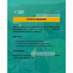 Memoria De Estimación De Recursos Para Ingeniero/a Minas