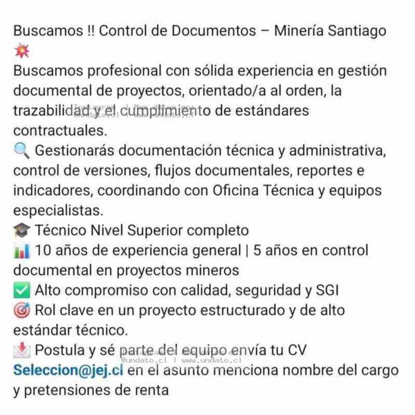 Control de Documentos Minería Santiago