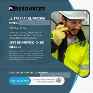 Jefe de Prevención de Riesgos Minera Centinela
