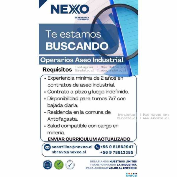 Operarios Aseo Industrial - Antofagasta