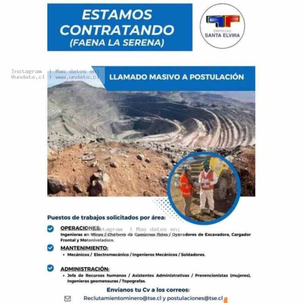 Contratación minera La Serena – Operadores y Técnicos