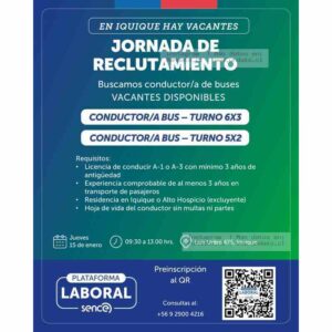 Conductor/a de Buses - Vacantes en Iquique