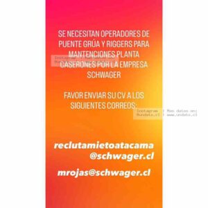 Operadores de Puente Grúa y Riggers