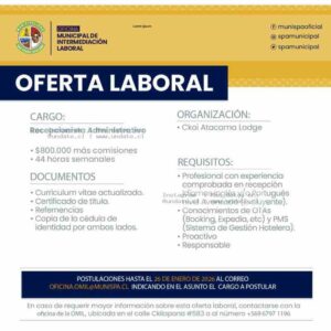 Recepcionista Administrativo – Lodge