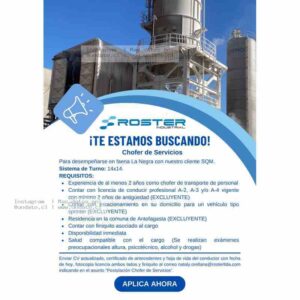 Chofer de Servicios La Negra – Turnos 14x14