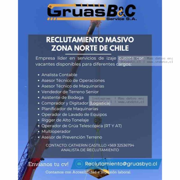 Reclutamiento Masivo Gruas B&C Chile