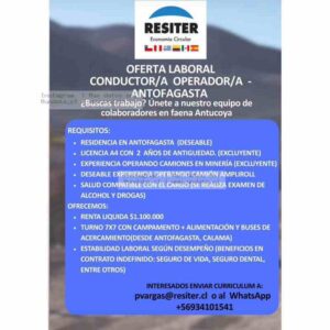 Conductor/a Operador/a Minería Antofagasta