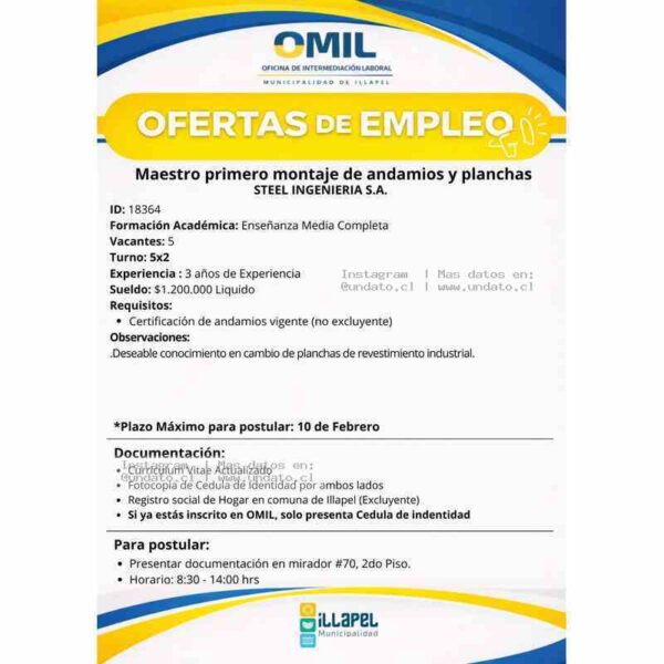 Maestro Montaje de Andamios Illapel