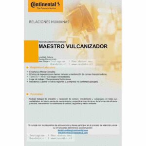 Maestro Vulcanizador – Calama (Chuquicamata)
