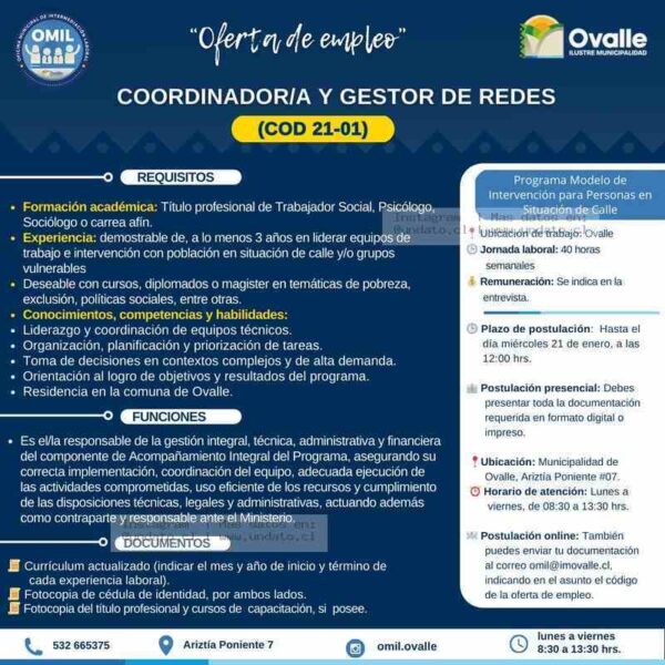 Coordinador de Redes Ovalle - Municipalidad