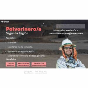 Polvorinero/a - Segunda Región | Requisitos y Beneficios