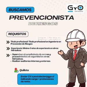 Prevencionista de Riesgos — Obras Hidráulicas (Quillota)