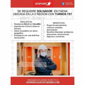 Soldador en Faena Calama 7x7
