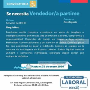 Vendedor/a Part-Time