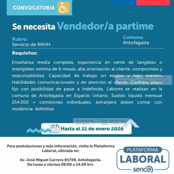 Vendedor/a Part-Time