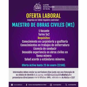 Maestro de Obras Civiles (M1) - Taltal