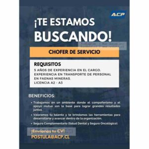 Chofer De Servicio Minero