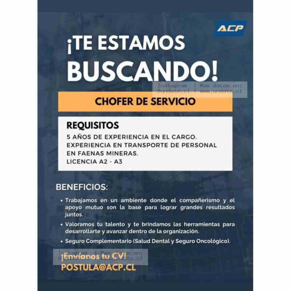 Chofer De Servicio Minero