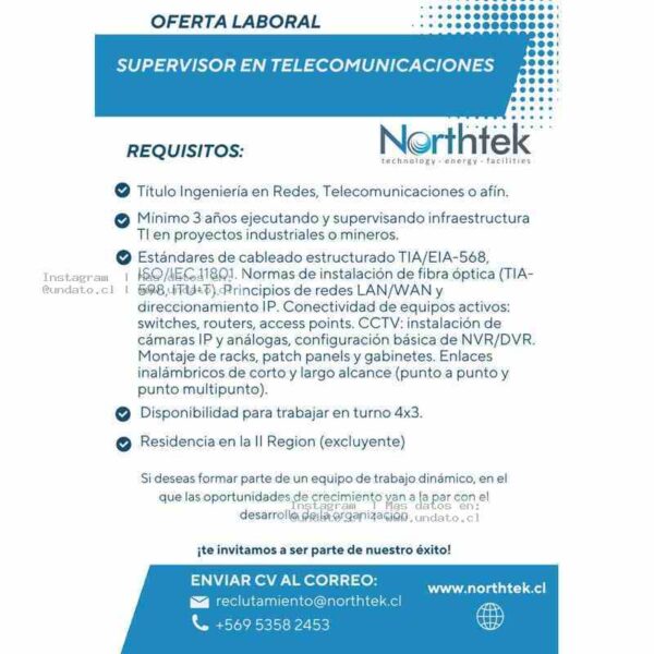 Supervisor en Telecomunicaciones