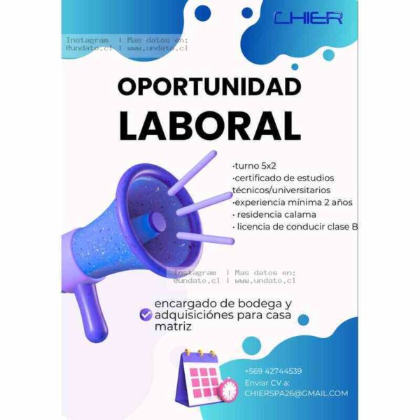 Encargado de Bodega y Adquisiciones