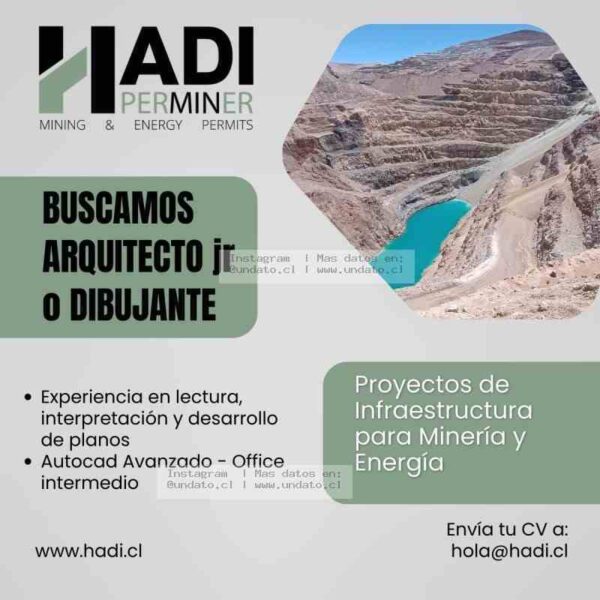 Arquitecto Jr o Dibujante – Proyectos de Infraestructura para Minería y Energía