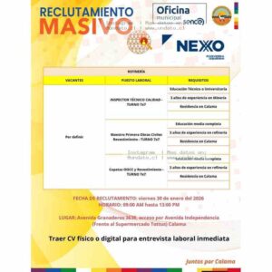 Vacantes Refinería Calama Turno 7x7