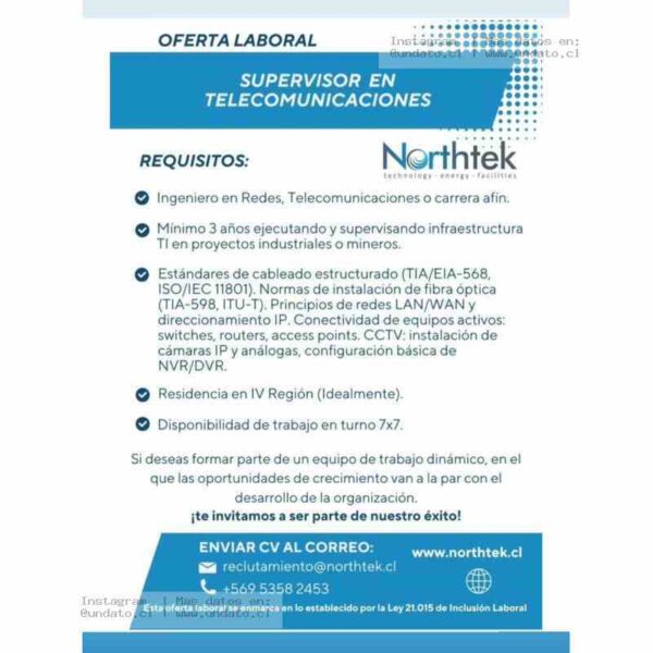 Supervisor en Telecomunicaciones
