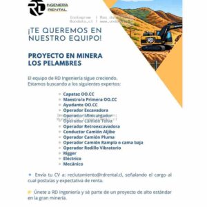 Vacantes en Minería RD Ingeniería Los Pelambres