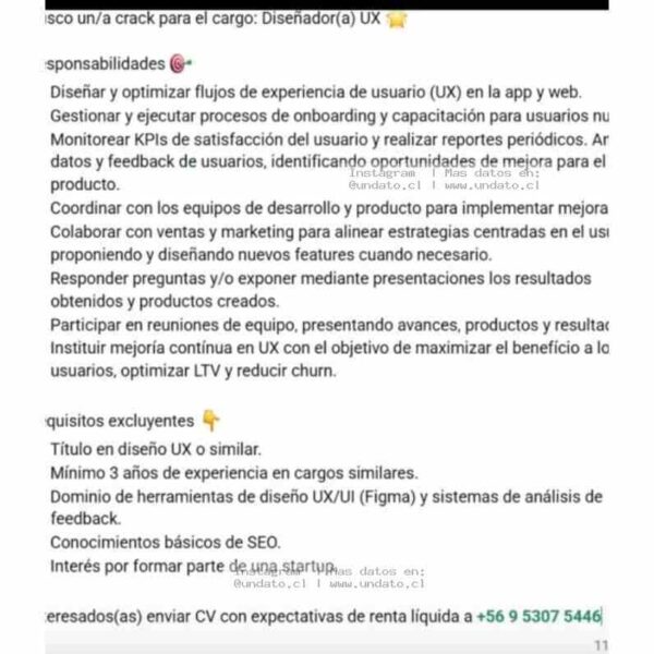 Diseñador UX para Startup