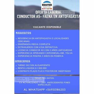 Conductor A5 - Faena Antofagasta