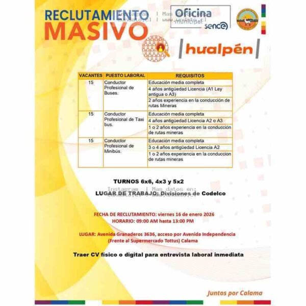 Conductor Profesional – Minería (Calama)