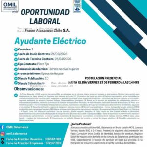 Ayudante Eléctrico-Instrumentista Minería