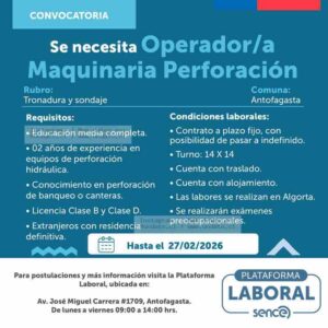 Operador/a de Maquinaria de Perforación