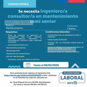 Ingeniero/a de Mantenimiento Calama