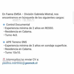 Empleo En Calama: Control Documental Y Sondaje