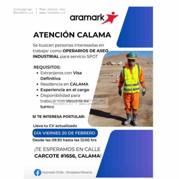 Operarios de Aseo Industrial – Calama