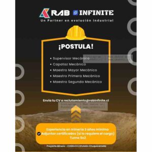 Vacantes Mecánica Industrial: Supervisor a Maestro