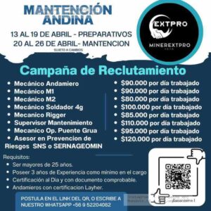 Reclutamiento Mantención Andina