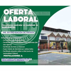 Ingeniero en Prevención de Riesgos Suplencia