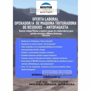 Operador/a de Máquina Trituradora de Residuos