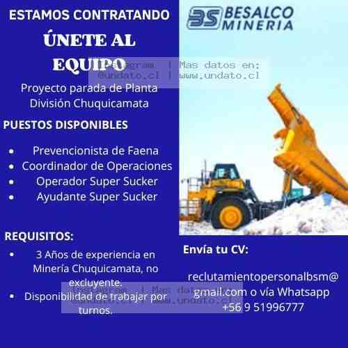 Empleos en Planta Chuquicamata