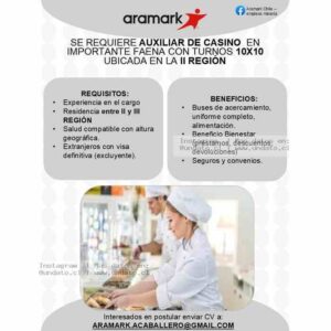 Auxiliar De Casino En Faena