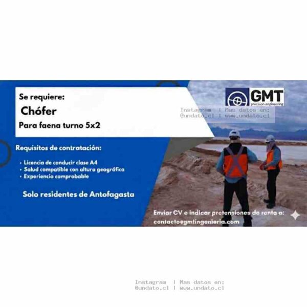 Chófer Turnos 5x2 Antofagasta