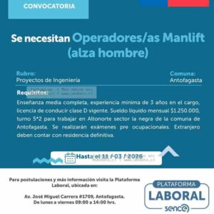 Operadores Manlift Antofagasta