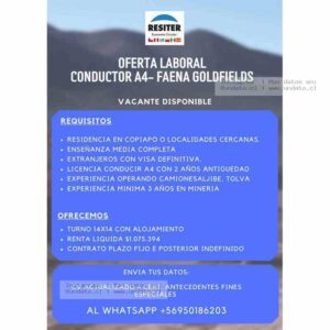 Conductor A4 Faena Goldfields