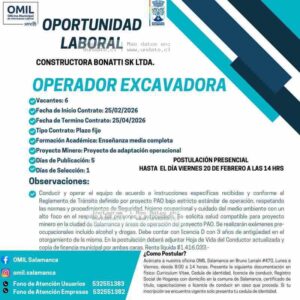 Operador Excavadora Salamanca Bonatti